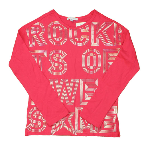 Rockets Of Awesome Girls Pink | Silver Long Sleeve T-Shirt Size: 8 Years Pink | Silver