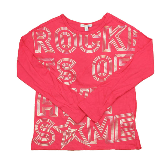 Rockets Of Awesome Girls Pink | Silver Long Sleeve T-Shirt Size: 8 Years