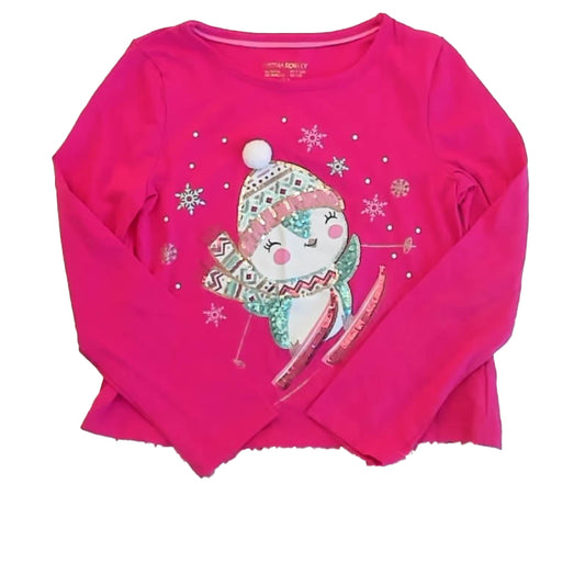 Cynthia Rowley Girls Pink Snowbird Long Sleeve T-Shirt Size: 7-8 Years Pink Snowbird