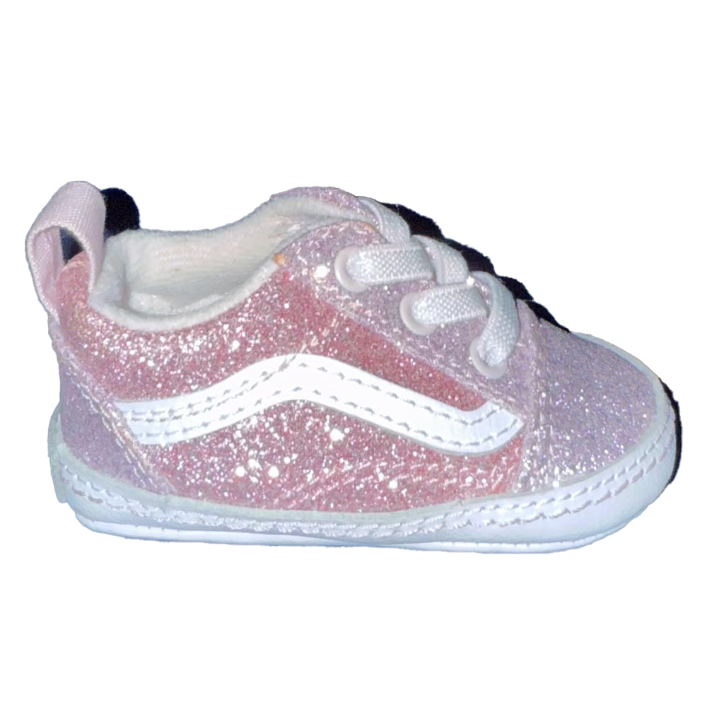 Vans Girls Pink Sparkle Sneakers Size: 1 Infant Pink Sparkle