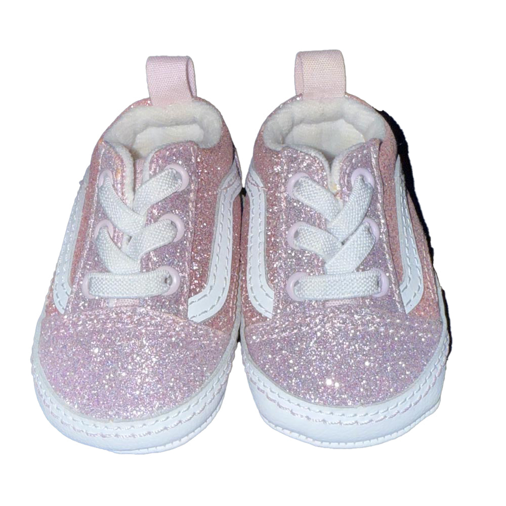 Vans Girls Pink Sparkle Sneakers Size: 1 Infant Pink Sparkle