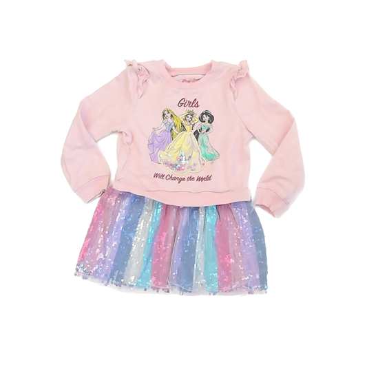 Disney Princess Girls Pink Sparkles Dress Size: 5T Pink Sparkles