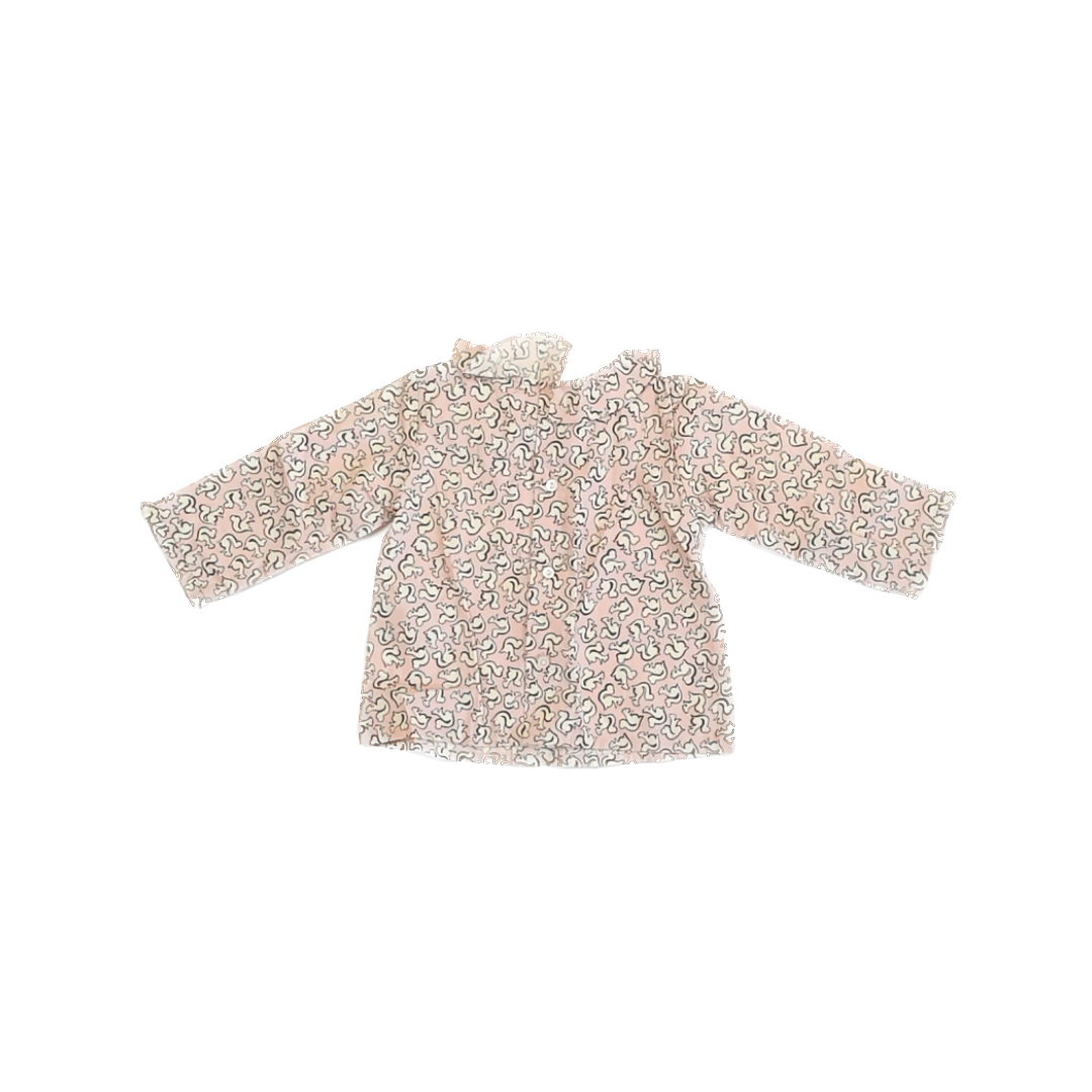 Bonpoint Girls Pink Squirells Blouse Size: 12 Months Pink Squirells