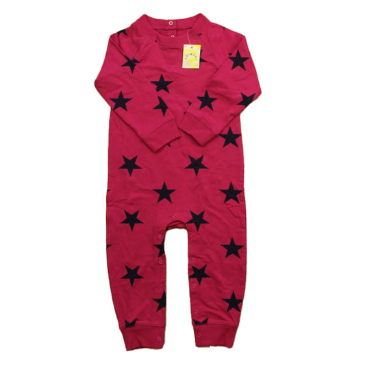 Primary.com Girls Pink Stars Long Sleeve Outfit Size: 18-24 Months