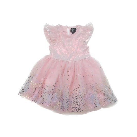 Pink & Violet Girls Pink Stars Special Occasion Dress Size: 3T Pink Stars
