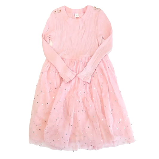 Unknown Brand Girls Pink Stars Dress Size: 6 Years Pink Stars