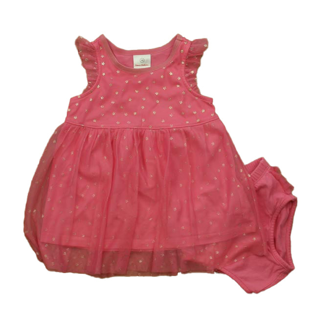 Hanna Andersson Girls Pink Stars Dress Size: 6-12 Months Pink Stars