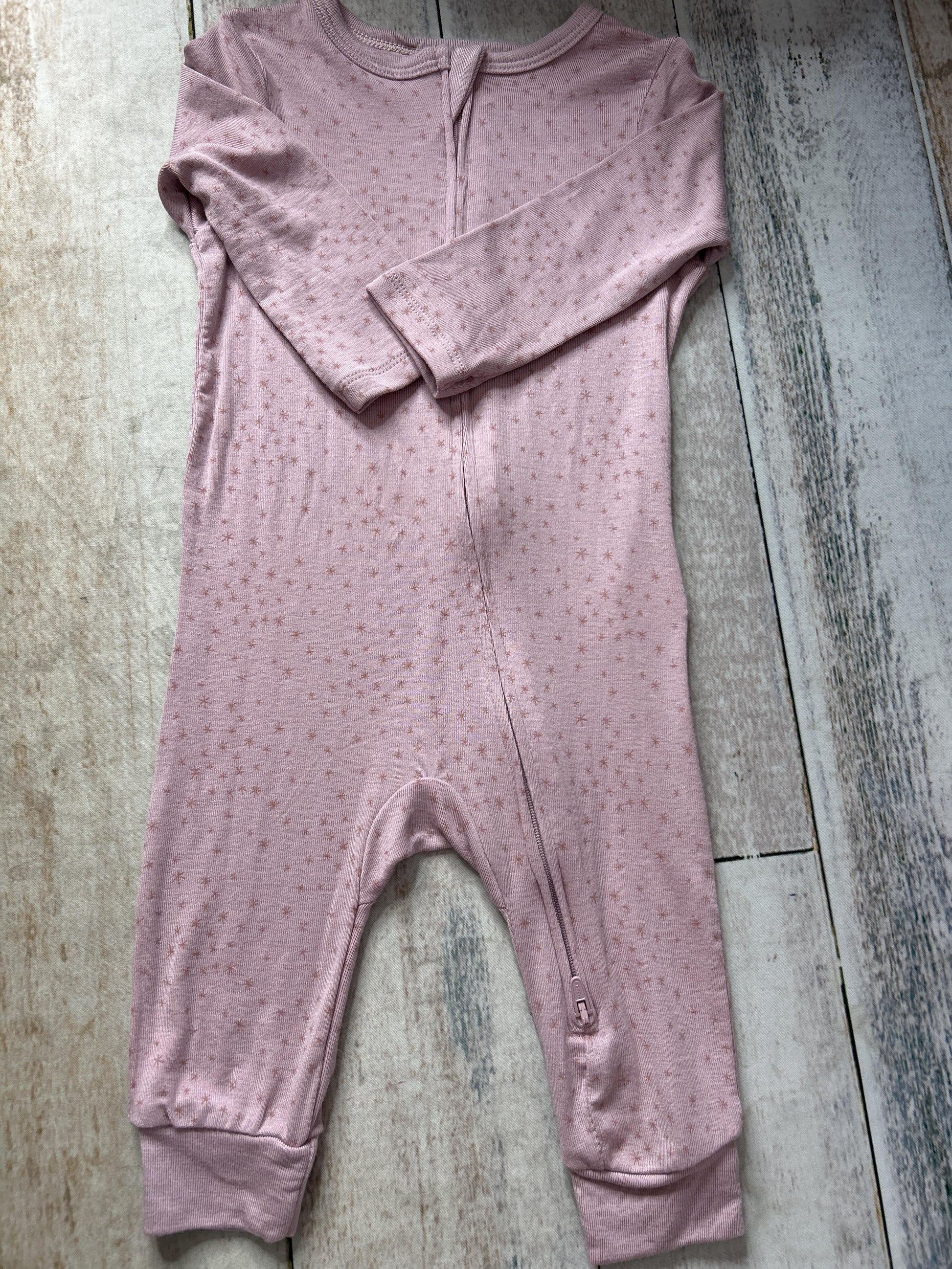 Girls pink | Stars 1-piece footed Pajamas Size: 9-Jun pink | Stars
