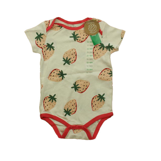 Dip Girls Pink Strawberries Onesie Size: 12-18 Months