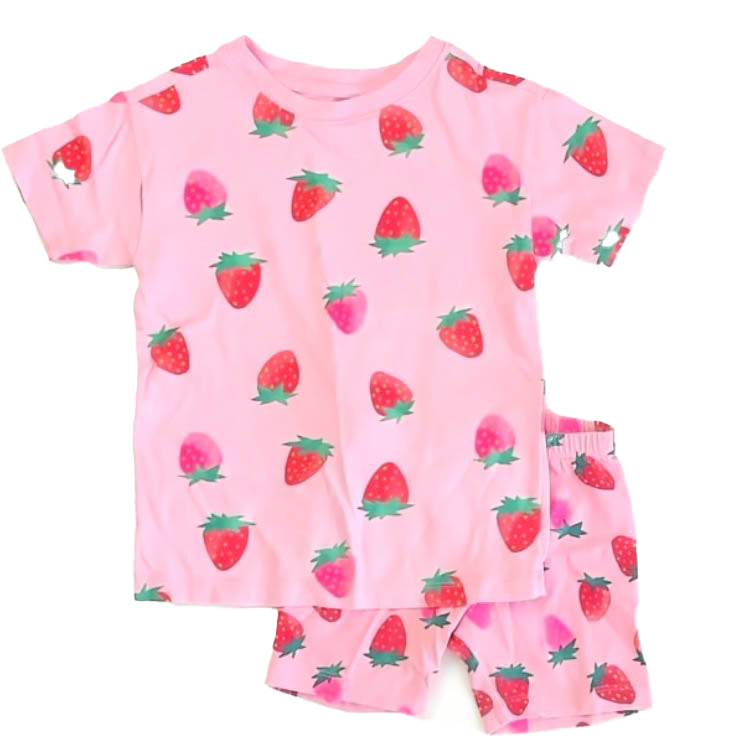 Old Navy Girls Pink Strawberries Apparel Sets Size: 4T Pink Strawberries
