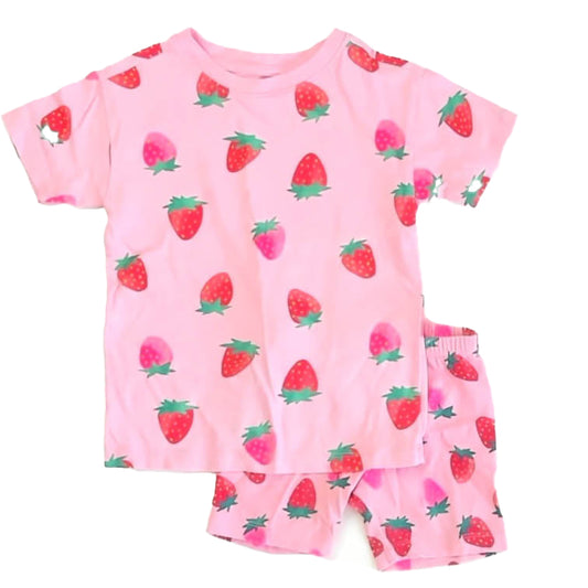 Old Navy Girls Pink Strawberries Apparel Sets Size: 4T Pink Strawberries