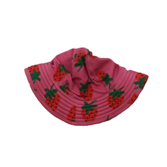 Hanna Andersson Girls Pink Strawberry Sun Hat Size: 3-12 Months