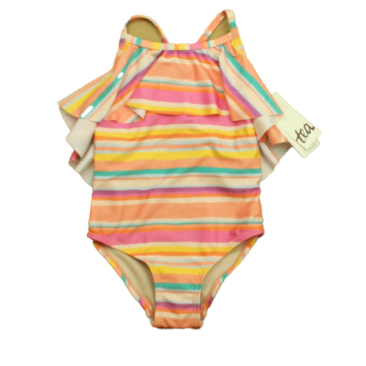 Tea Girls Pink Stripe 1-piece Swimsuit Size: 3T