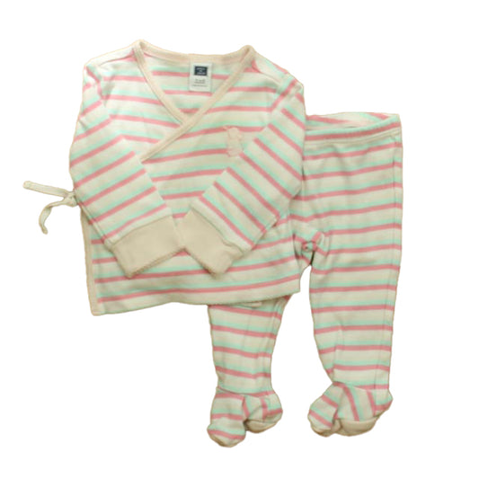 Janie and Jack Girls Pink Stripe Apparel Sets Size: 3-6 Months