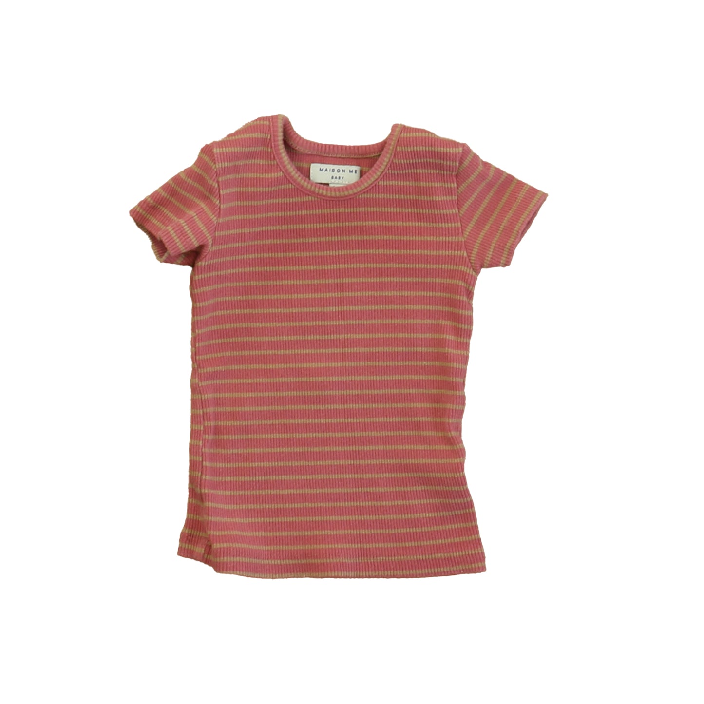 Maison Me Girls Pink Stripe T-Shirt Size: 6-12 Months Pink Stripe