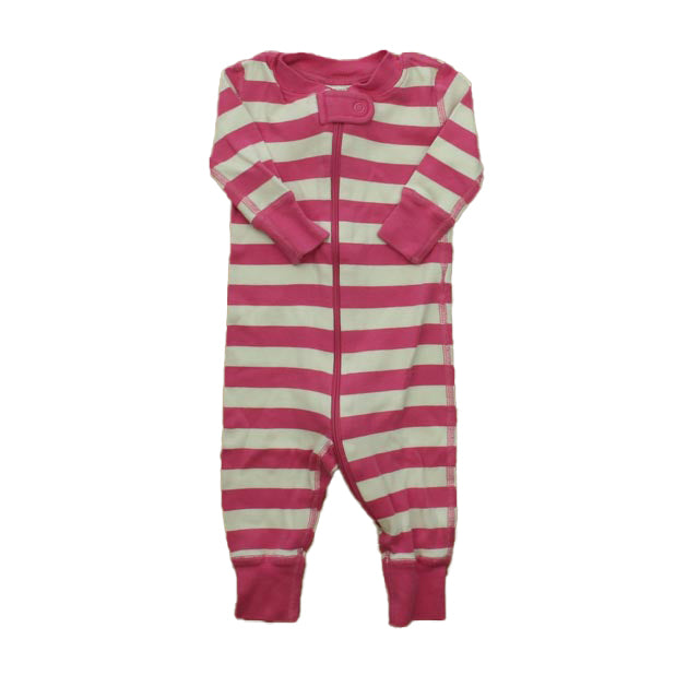 Hanna Andersson Girls Pink Stripe 1-piece Non-footed Pajamas Size: 0-3 Months