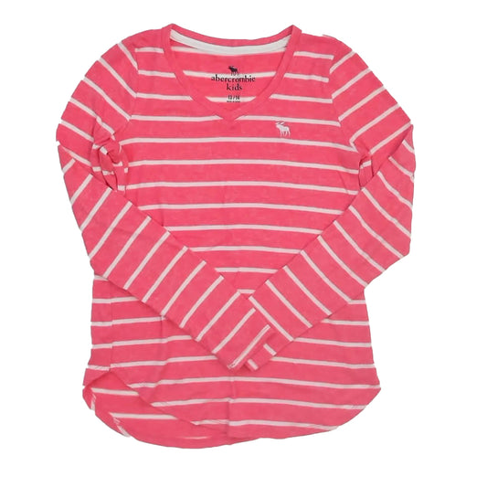 Abercrombie Girls Pink Stripe Long Sleeve Shirt Size: 13-14 Years Pink Stripe