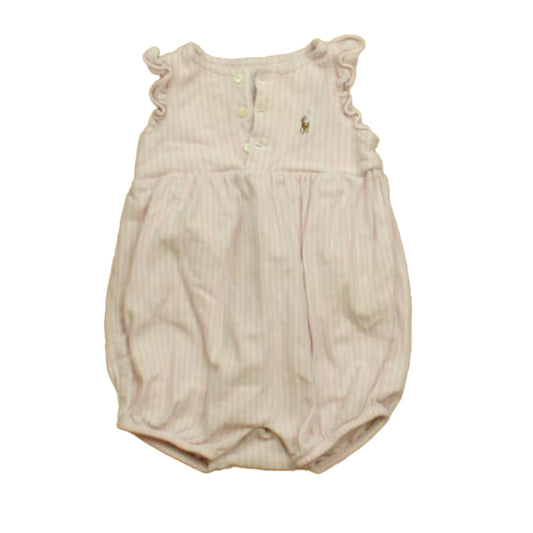Ralph Lauren Girls Pink Stripe Romper Size: 6 Months Pink Stripe