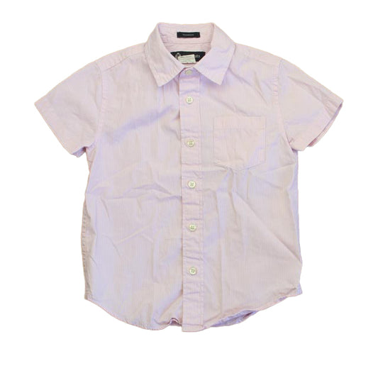 Crewcuts Boys Pink Stripe Button Down Short Sleeve Size: 4T