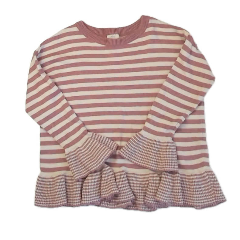 Loft Girls Pink Stripe Sweater Size: Junior Medium Pink Stripe