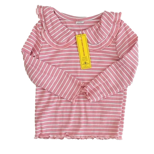 Shein Girls Pink Stripe Long Sleeve Shirt Size: 12-18 Months Pink Stripe