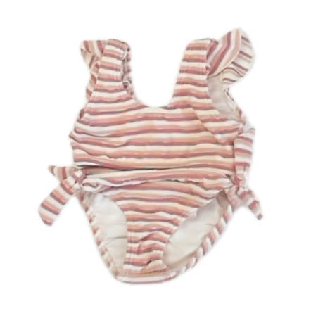 Rylee + Cru Girls Pink Stripe 2-piece Swimsuit Size: 4-5T Pink Stripe