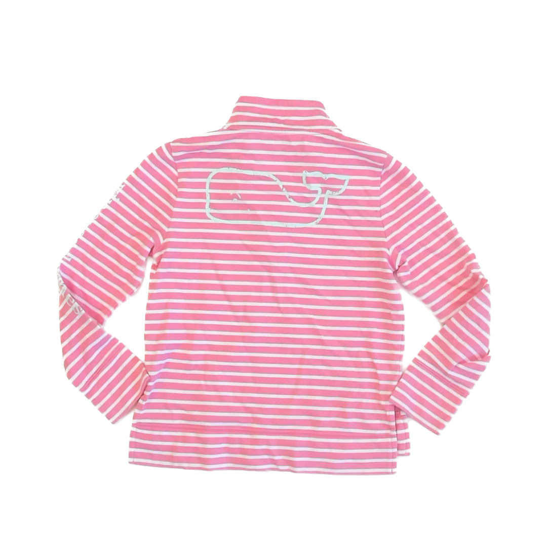 Vineyard Vines Girls Pink Striped Sweatshirt Size: M (10-12 Years) Pink Striped