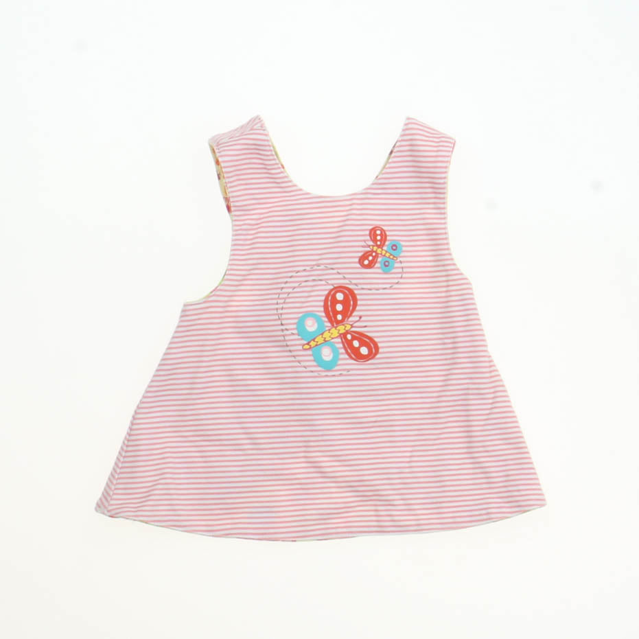 Zutano Girls Pink Striped Sun Dress Size: 12M Pink Striped
