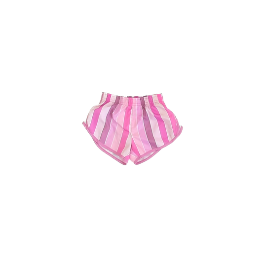 Nike Girls Pink Striped Athletic Shorts Size: 2-3T Pink Striped