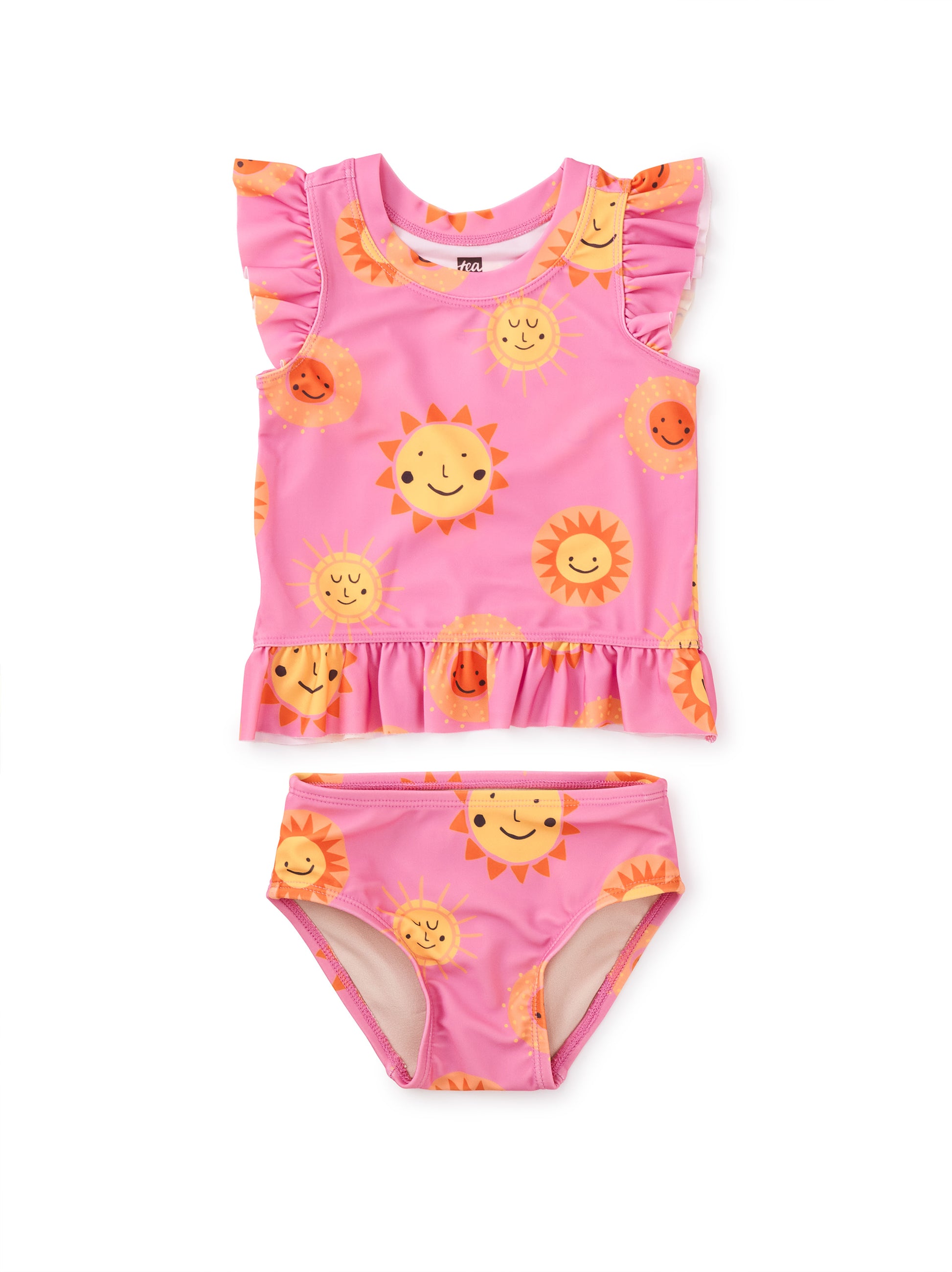 Tea Collection Girls Pink Sun's Out 2-piece Swimsuit Size: 12-18 Months Pink Sun's Out