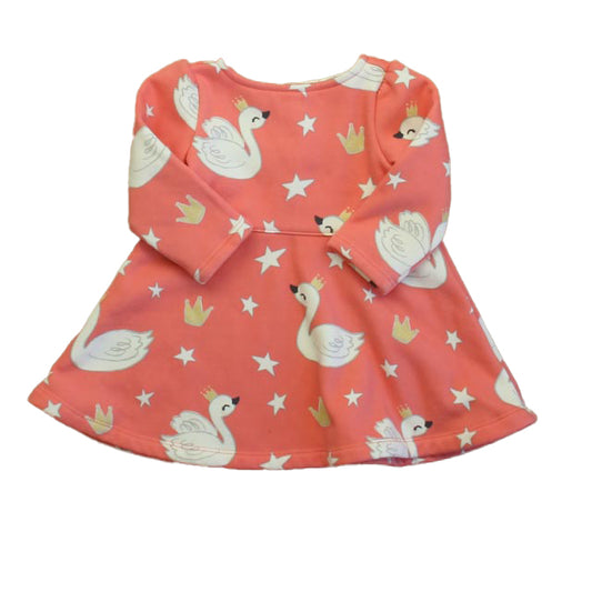 Gymboree Girls Pink Swans Dress Size: 6-12 Months Pink Swans