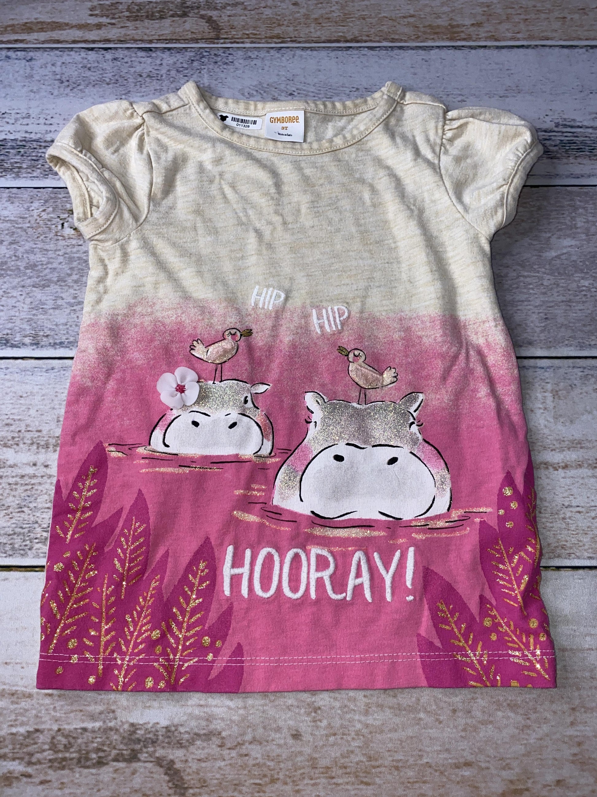 Gymboree Girls pink | Tan | animals T-Shirt Size: 3T pink | Tan | animals