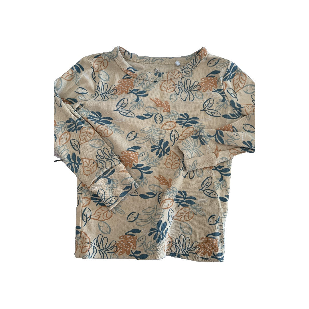 Oliver & Rain Girls pink | Tan | Pink floral Pajamas Size: 2T pink | Tan | Pink floral