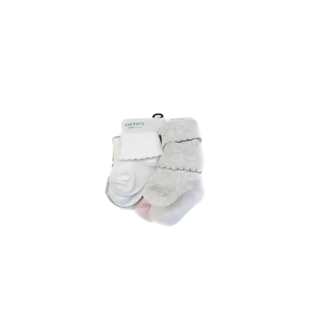 Carter's Girls Pink | Tan | White Socks Size: 6-12 Months Pink | Tan | White