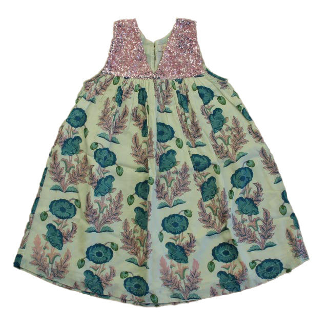 Pink Chicken Girls Pink | Teal Floral Dress Size: 4T