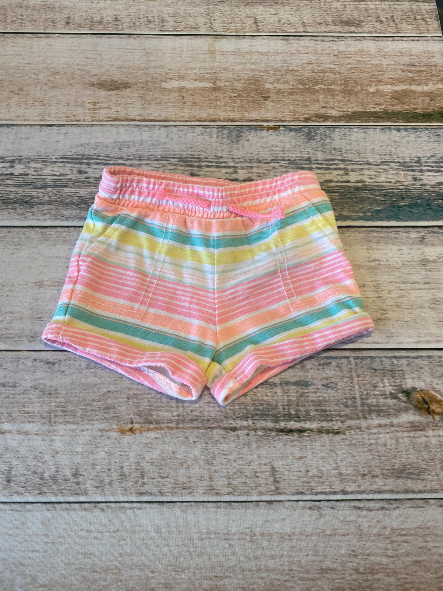 Jumping Beans Girls pink | Teal | Yellow | Striped Shorts Size: 18 months pink | Teal | Yellow | Striped