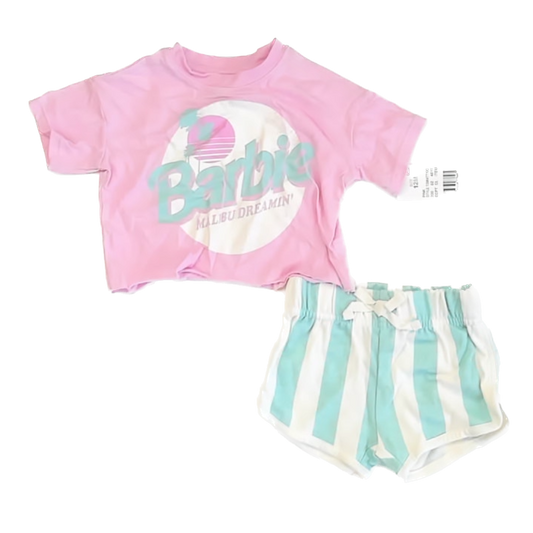 Barbie Girls Pink | Teal Apparel Sets Size: 12 Months Pink | Teal
