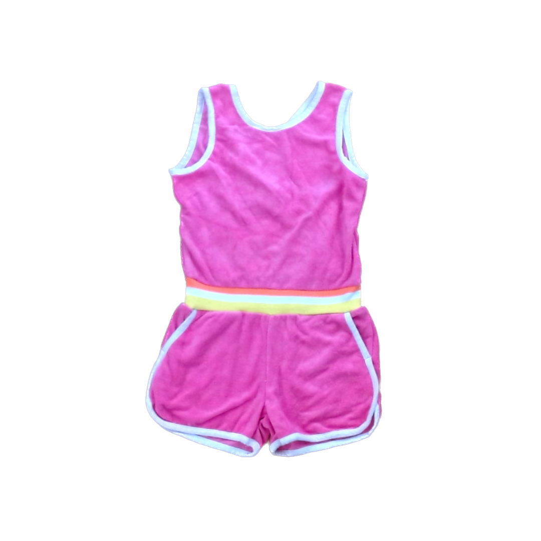 Rockets Of Awesome Girls Pink Terry Cloth Jumper Size: 6 Years Pink Terry Cloth