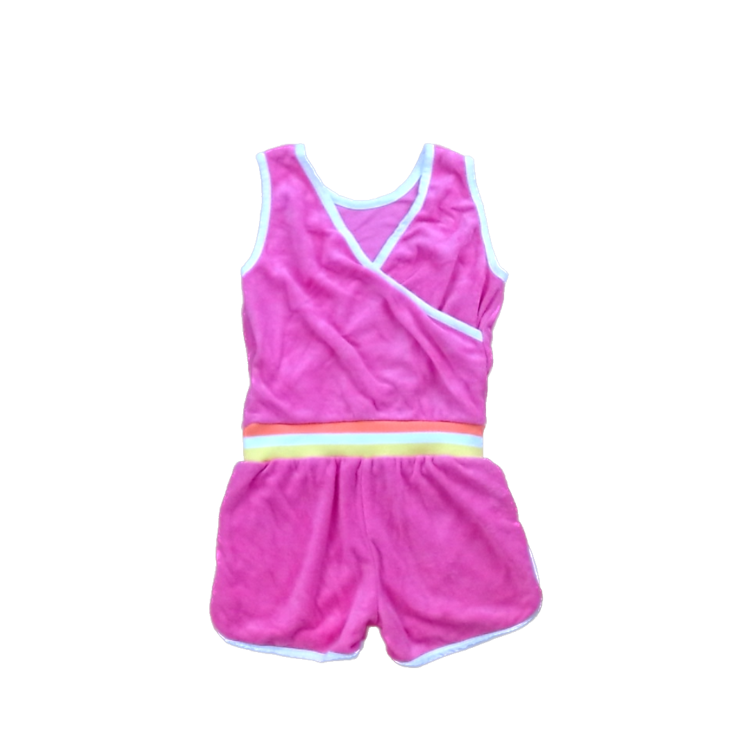 Rockets Of Awesome Girls Pink Terry Cloth Jumper Size: 6 Years Pink Terry Cloth