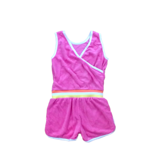 Rockets Of Awesome Girls Pink Terry Cloth Jumper Size: 6 Years Pink Terry Cloth