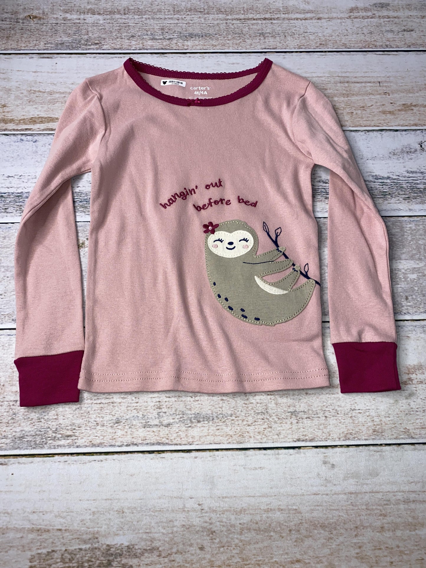 Carters Girls pink | Text | animals Pajamas Size: 4T pink | Text | animals