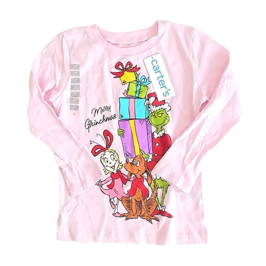 Carter's Girls Pink "The Grinch" Long Sleeve T-Shirt Size: 3T Pink "The Grinch"