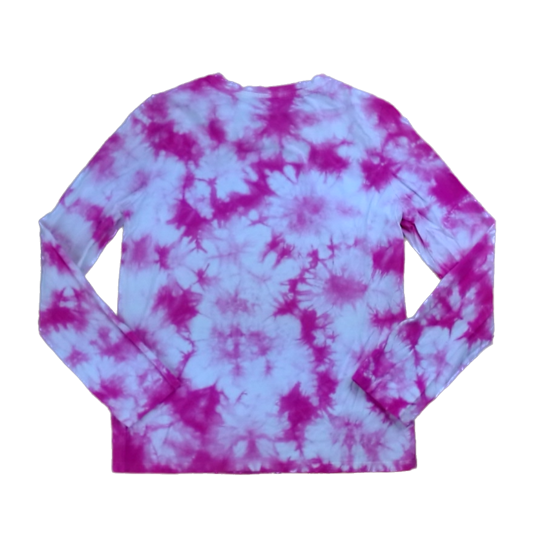 Rockets Of Awesome Girls Pink Tie-Dye | Awesome Long Sleeve T-Shirt Size: 12 Years Pink Tie-Dye | Awesome