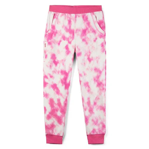 Mightly Girls Pink Tie Dye Casual Pants Size: 6-14 Years