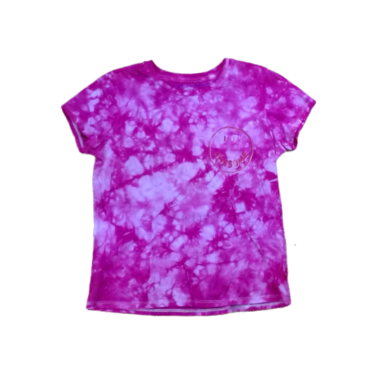 Rockets Of Awesome Girls Pink Tie-Dye Short Sleeve Shirt Size: 10-12 Years Pink Tie-Dye