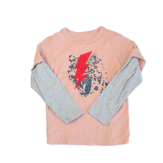Tea Collection Boys Pink Tiger Long Sleeve T-Shirt Size: 6 Years Pink Tiger