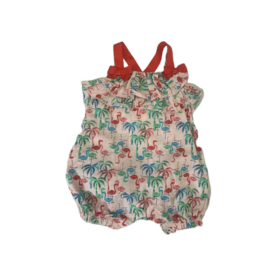 First Impressions Girls pink | Tropical Romper Size: 6-9 months pink | Tropical
