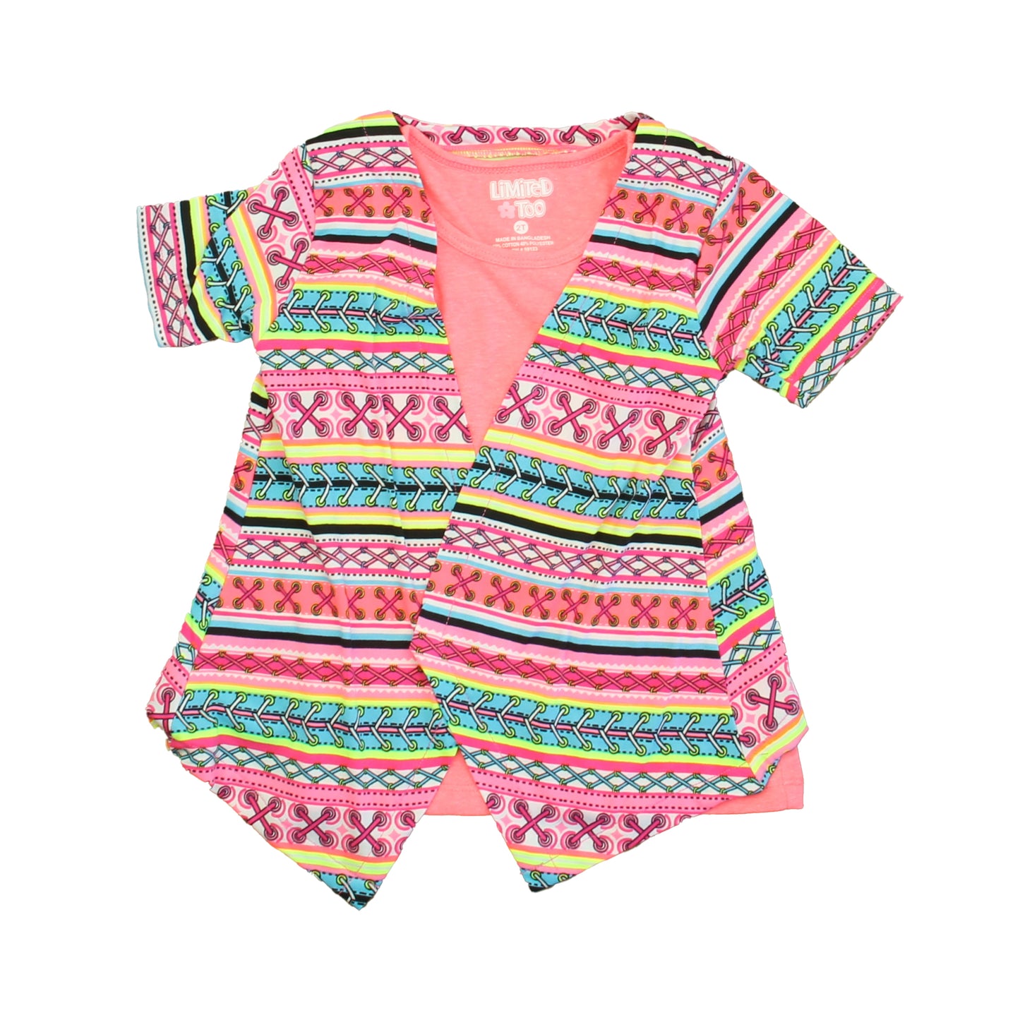Limited Too Girls Pink | Turquoise | Black Blouse Size: 2T Pink | Turquoise | Black