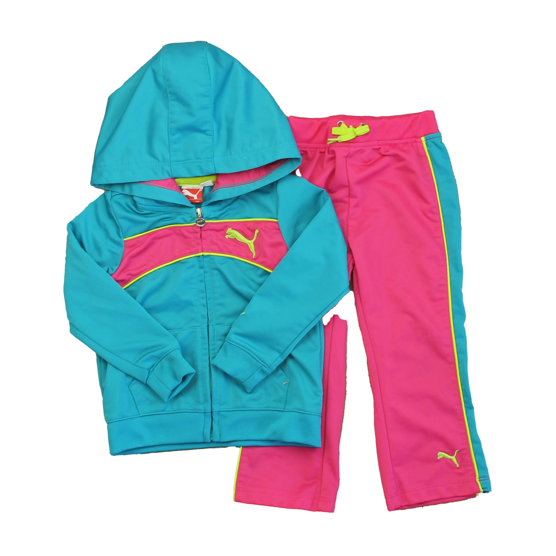 Puma Girls Pink | Turquoise Track Suit Size: 24 Months Pink | Turquoise