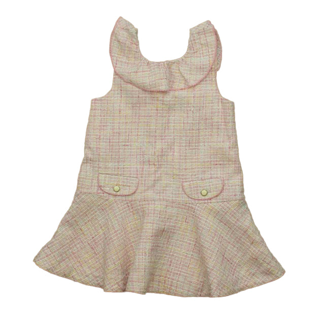 Janie and Jack Girls Pink Tweed Dress Size: 3T Pink Tweed